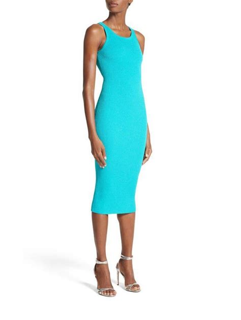 blue michael michael kors harlie knit dress|Michael Kors maxi dress.